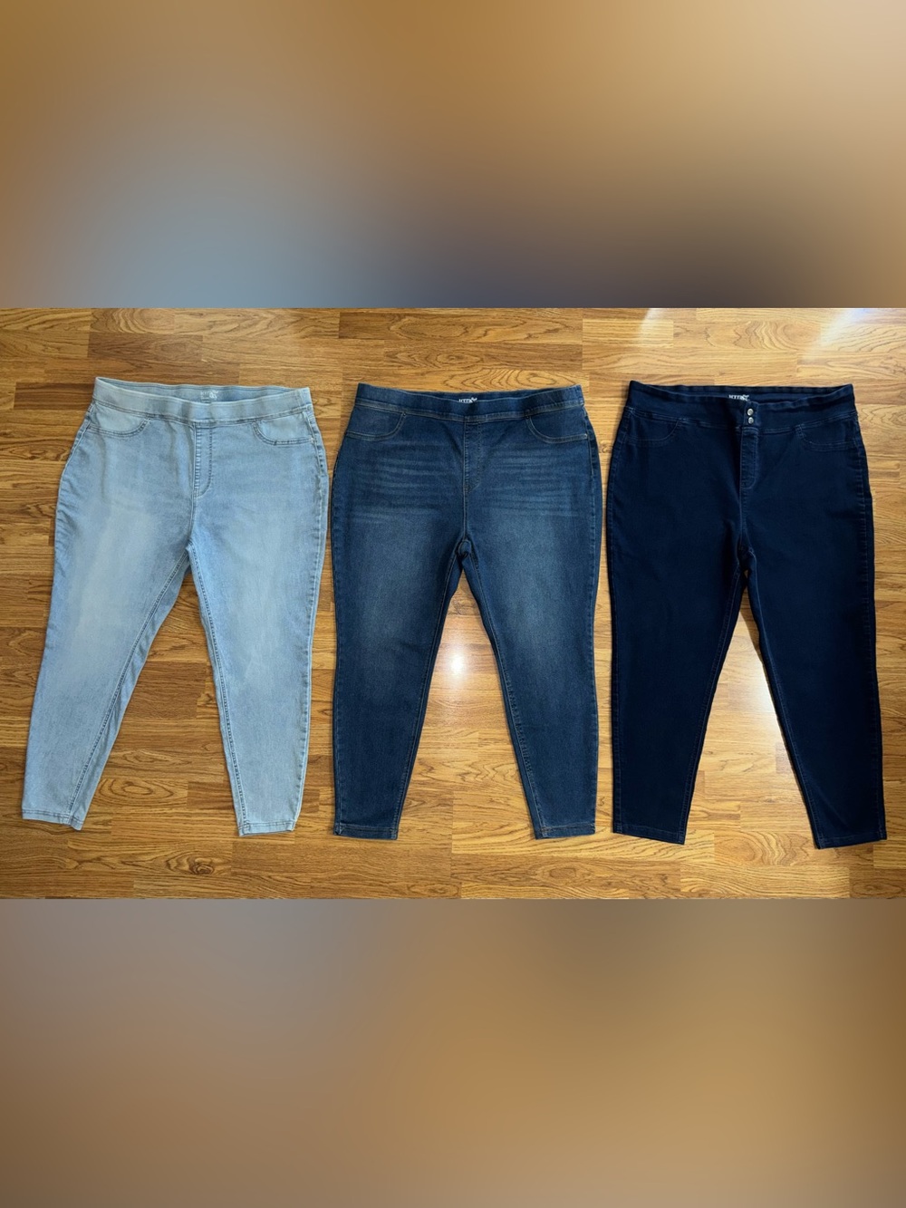 Terra & Sky Pull On Skinny Jeans Women’s Plus Size 2x 20W 22W Jegging 3 Pair Lot